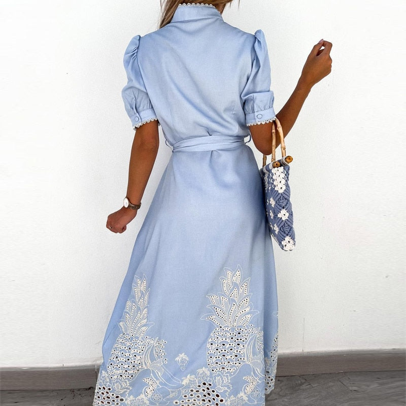 Grace - Chique Elegante Geborduurde Jurk
