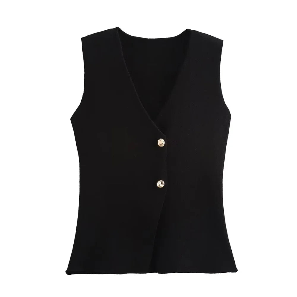 Mia – Geribd Gebreid Vest Top