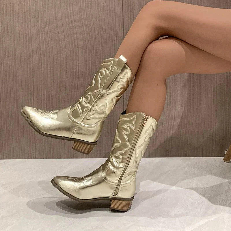 Livia - Stijlvolle metallic chique laarzen