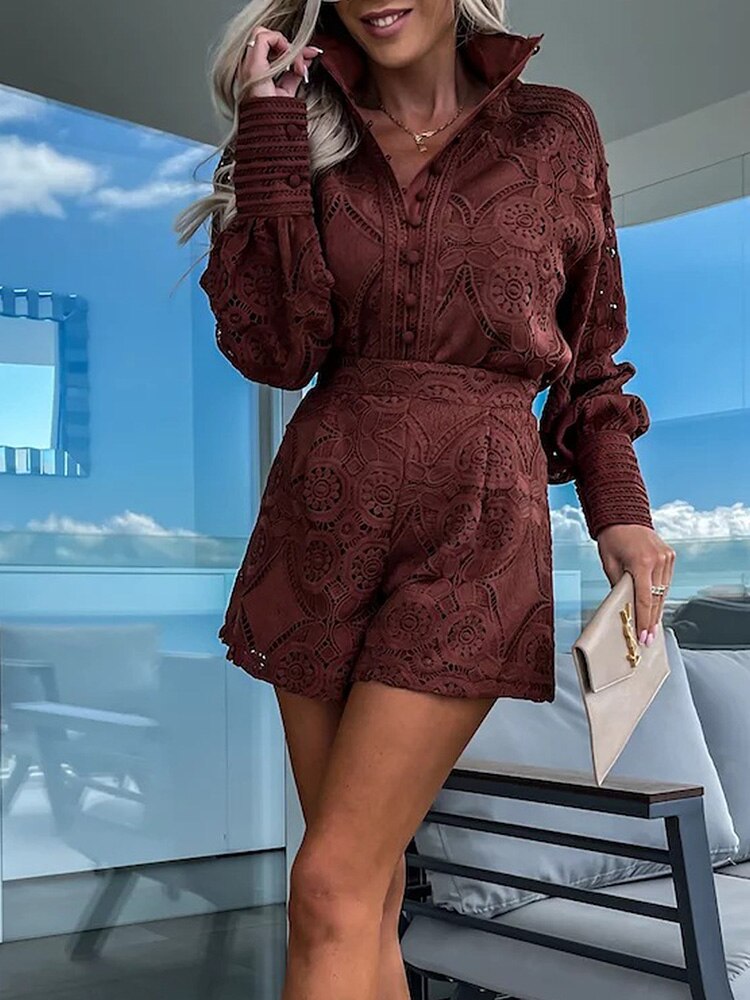 Yara - Witte Kanten Zomer Detail Jumpsuit Trendy en Comfortabel