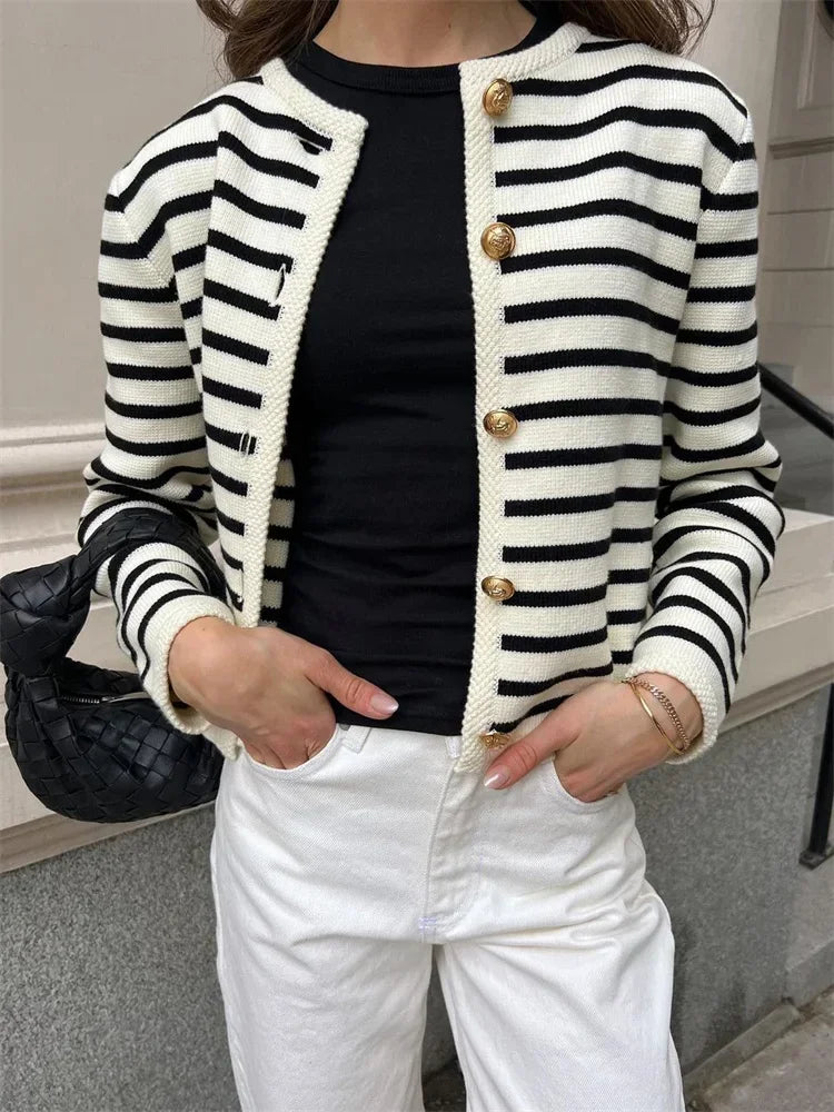 Lily – Gestreepte Cardigan en Short Set