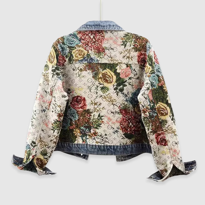 Sophie - Denimhjack met Bloemenborduursel