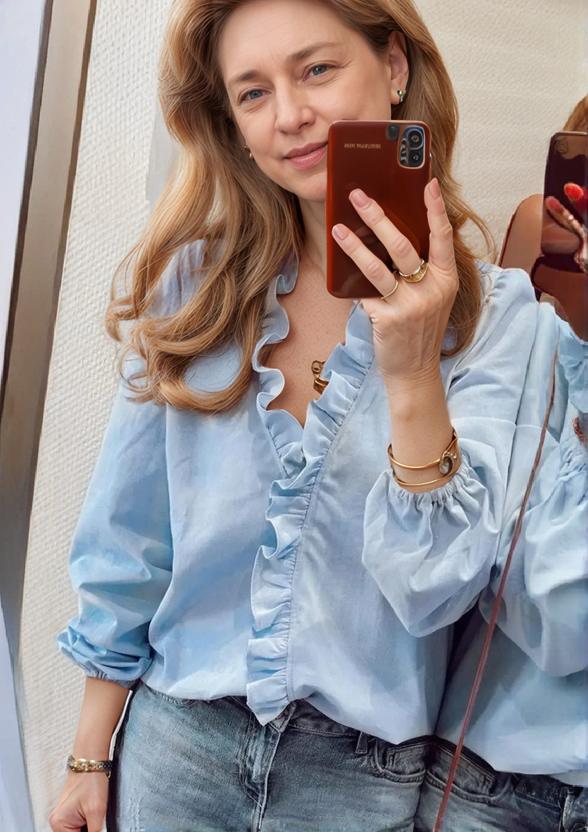 Chloe - Bloemenblouse met Ruches