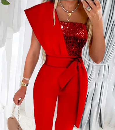 Maya - Glinsterende Off-Shoulder Jumpsuit