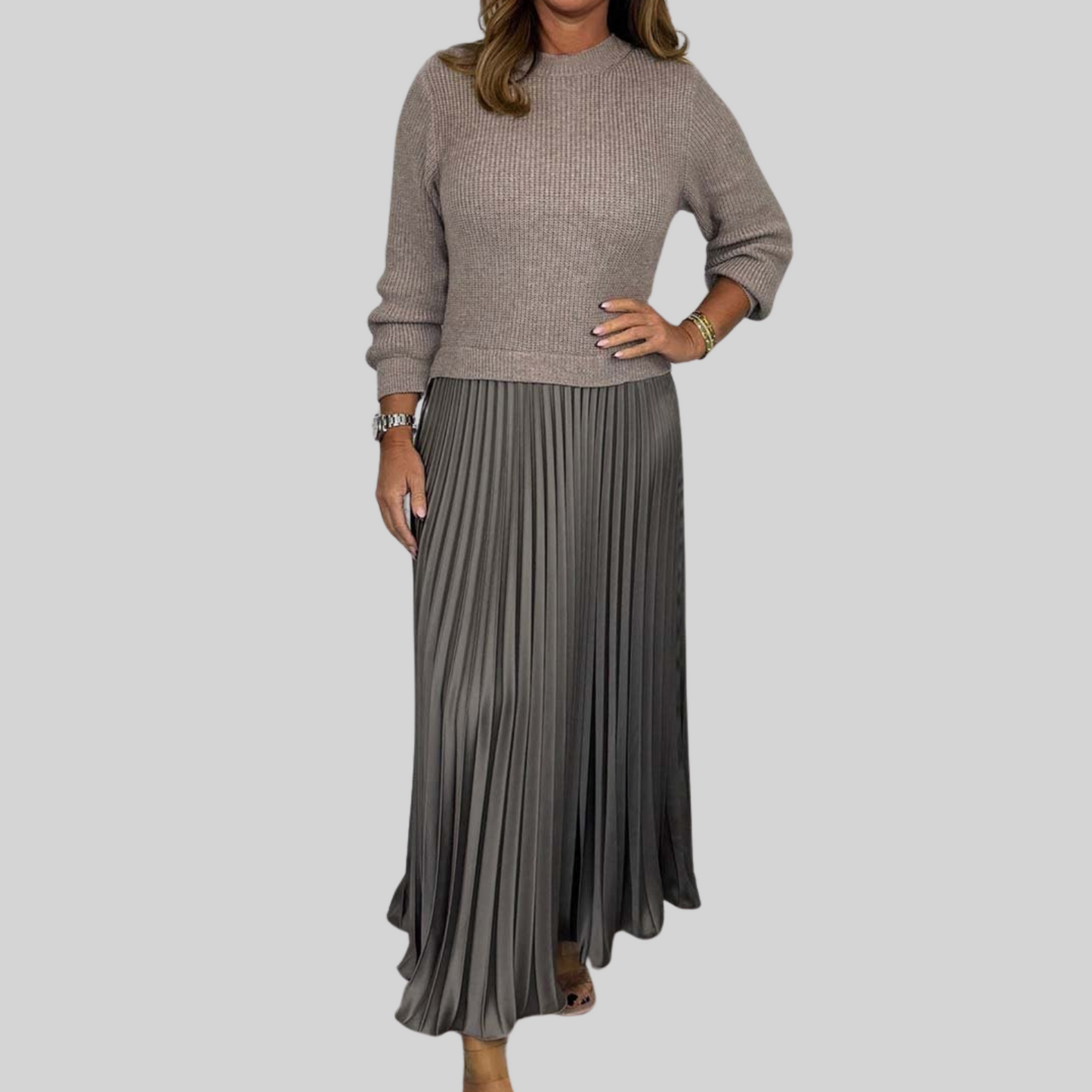 Anna - Unieke winterjurk met rokdetail