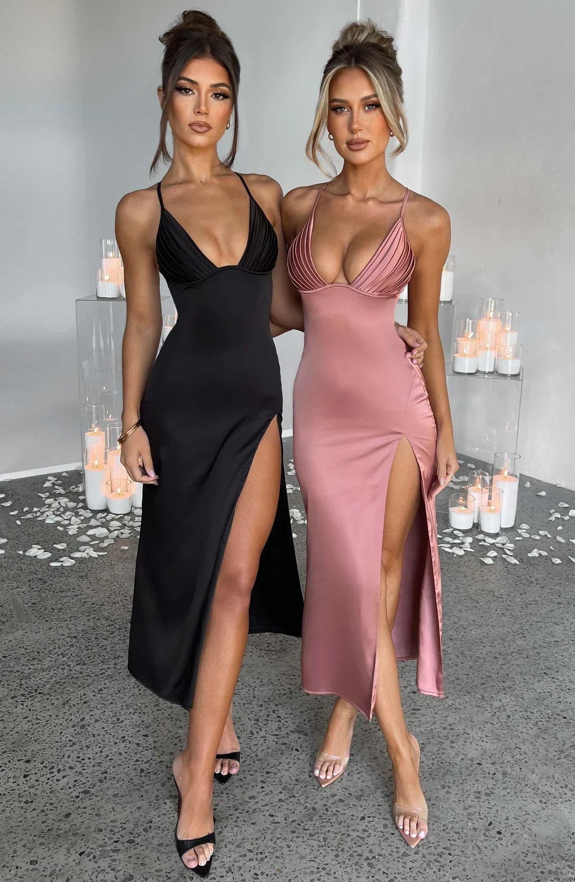 Ellison - Elegante Midi Jurk met Spaghettibandjes