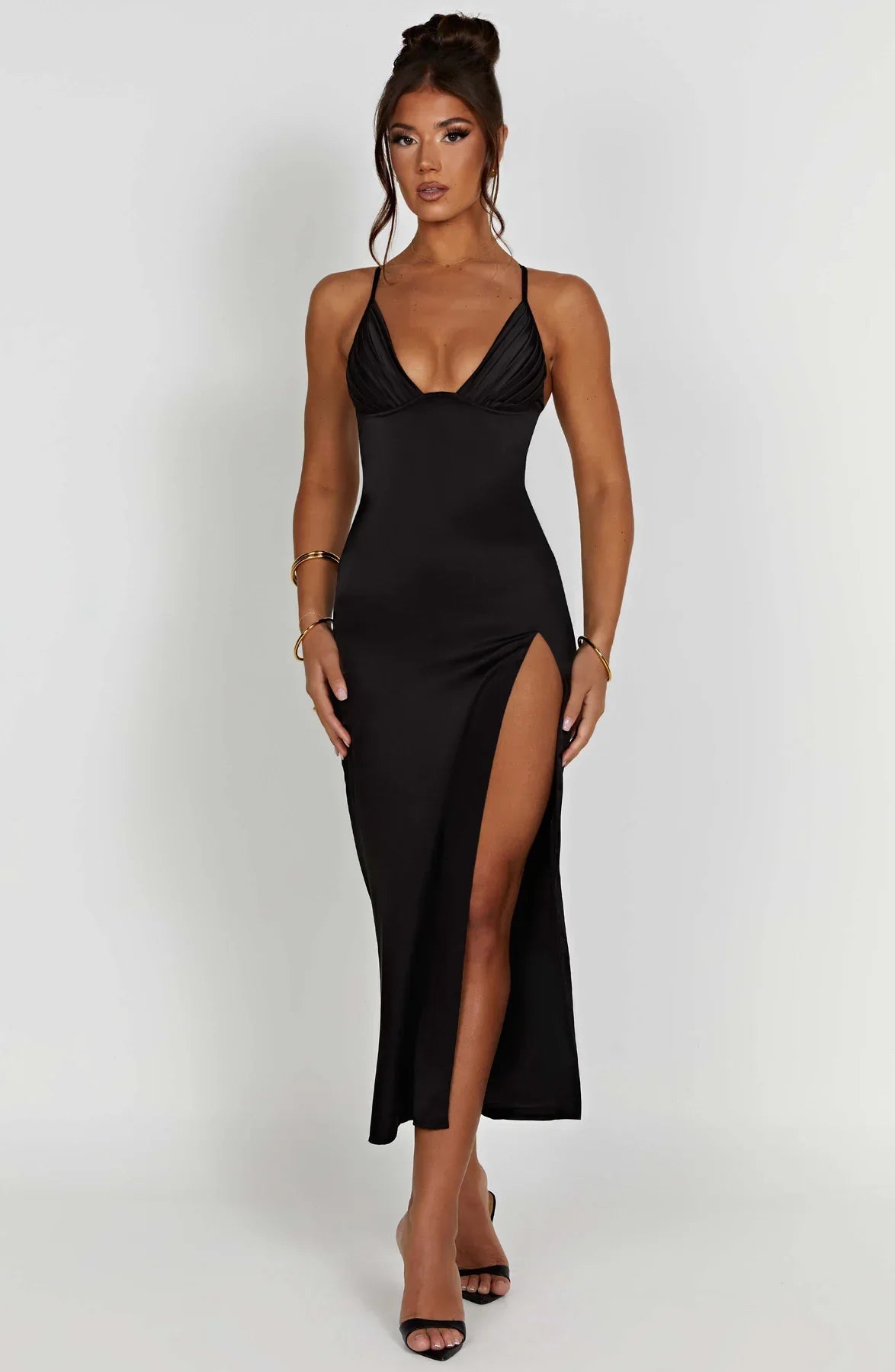 Ellison - Elegante Midi Jurk met Spaghettibandjes