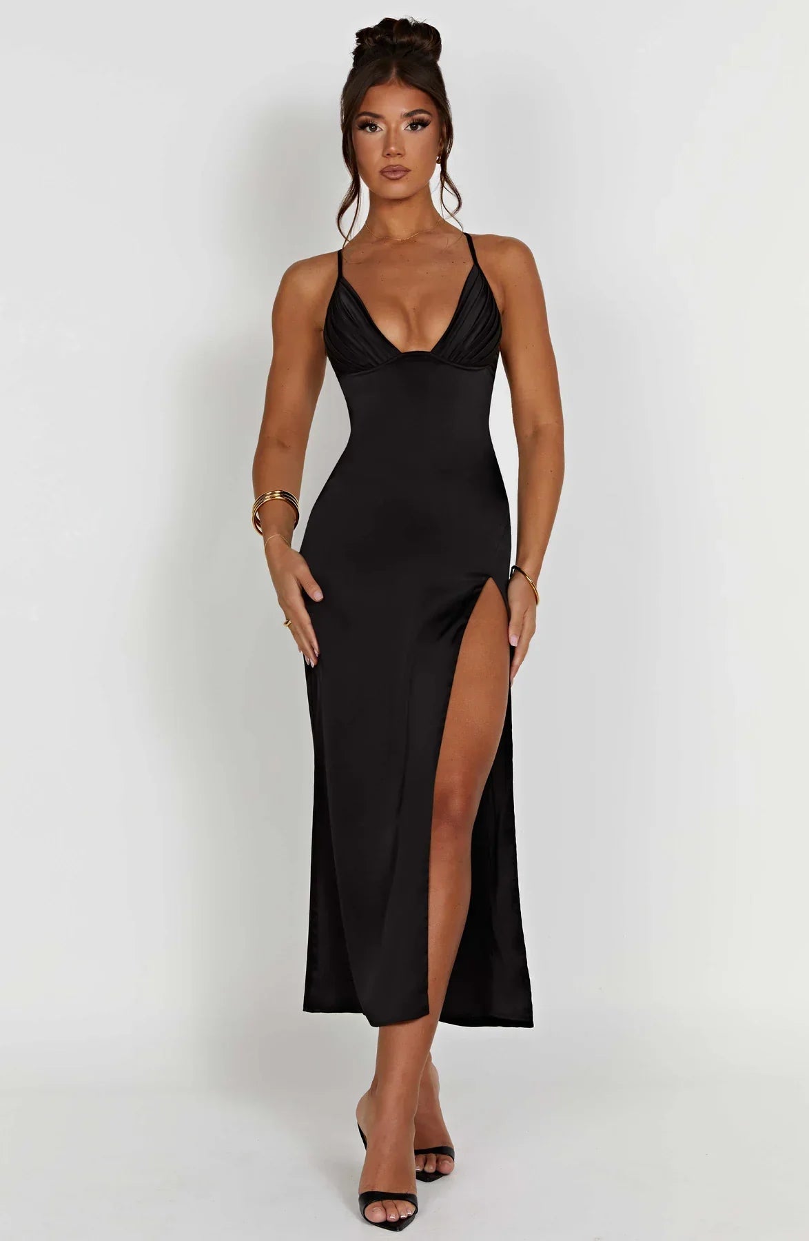 Ellison - Elegante Midi Jurk met Spaghettibandjes