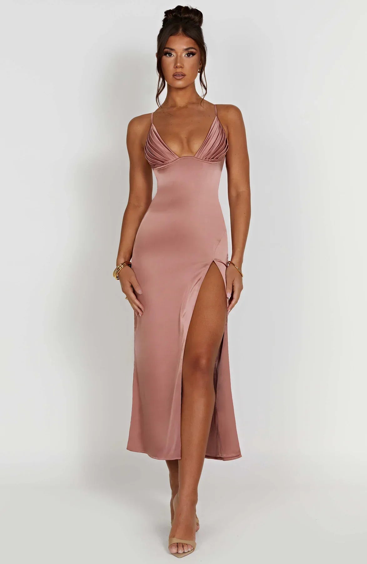 Ellison - Elegante Midi Jurk met Spaghettibandjes