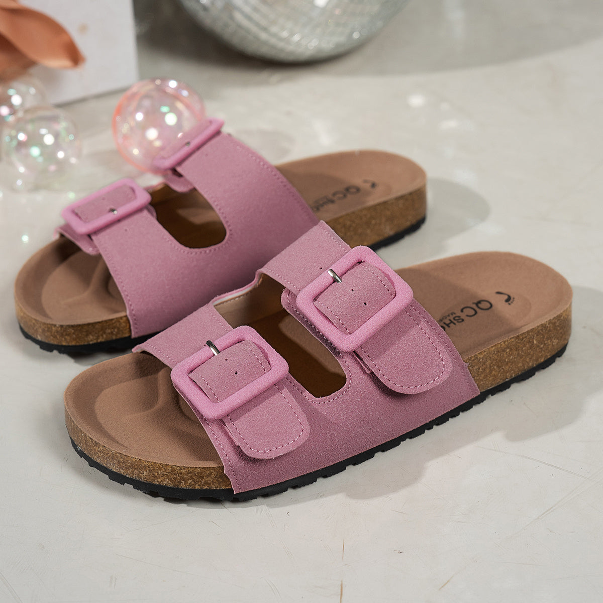Noa - Suede Comfi Orthopedische Verstelbare Sandalen met Dubbele Gespen