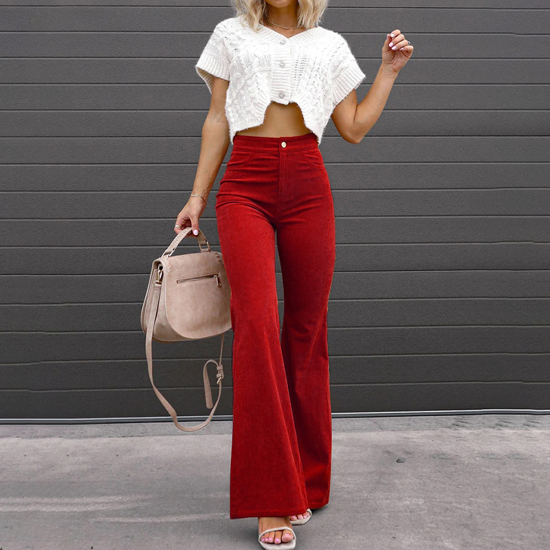 Zoe - High-Waisted Flared Broek