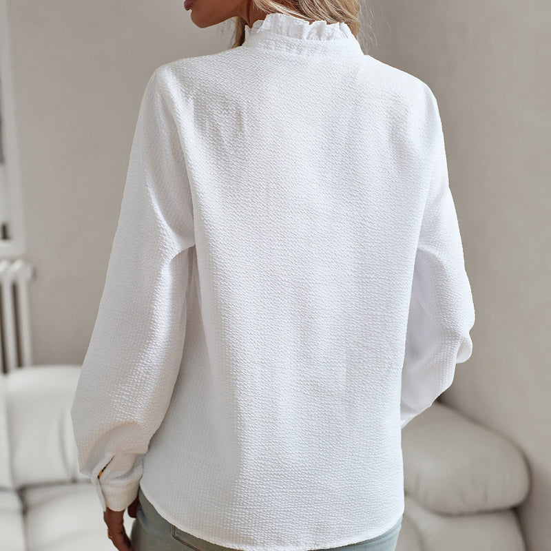 Olivia - Blouse met Ruches en Knopen