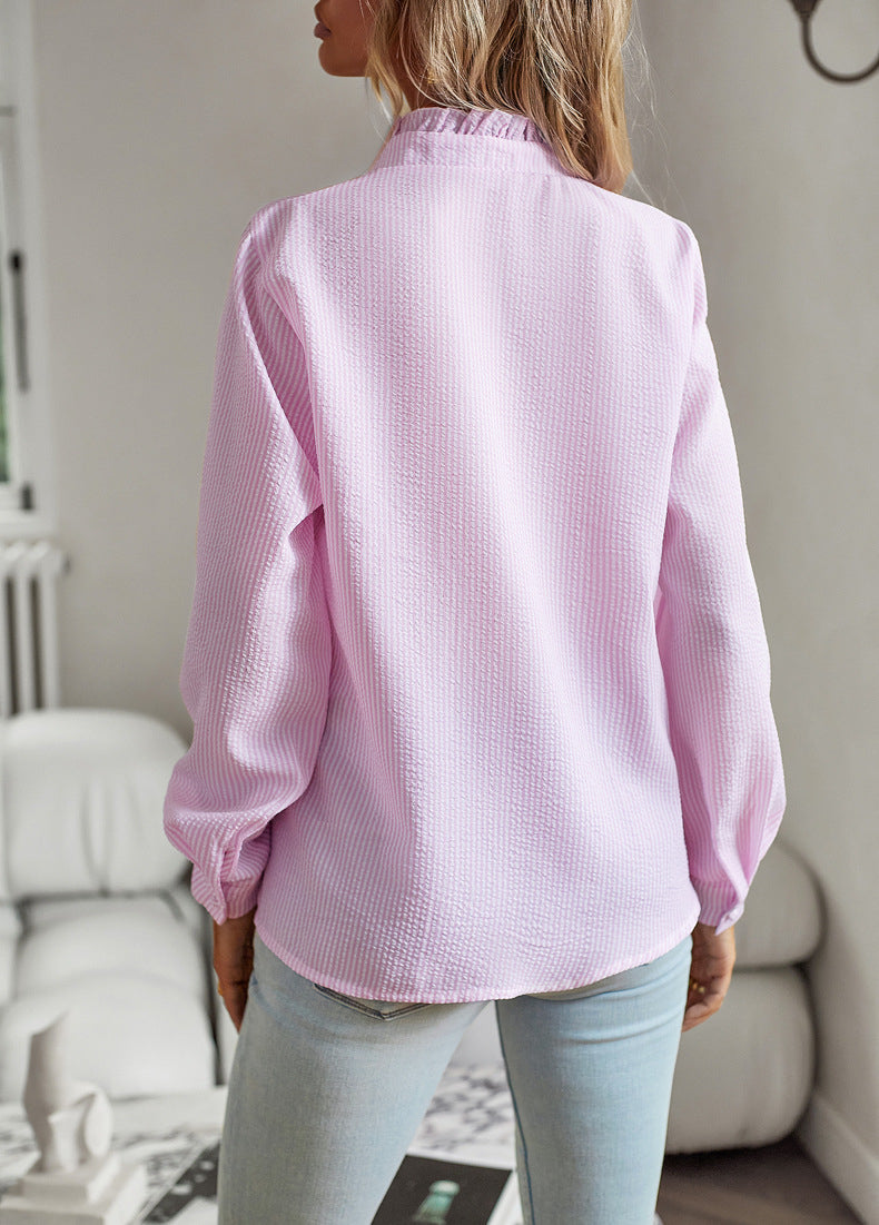 Olivia - Blouse met Ruches en Knopen