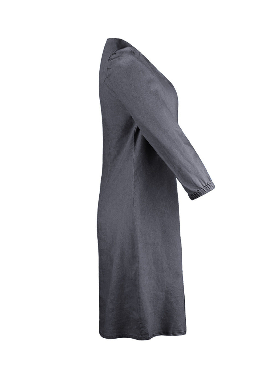 Tess - Korte Denim Jurk met V-Hals en Halflange Mouwen