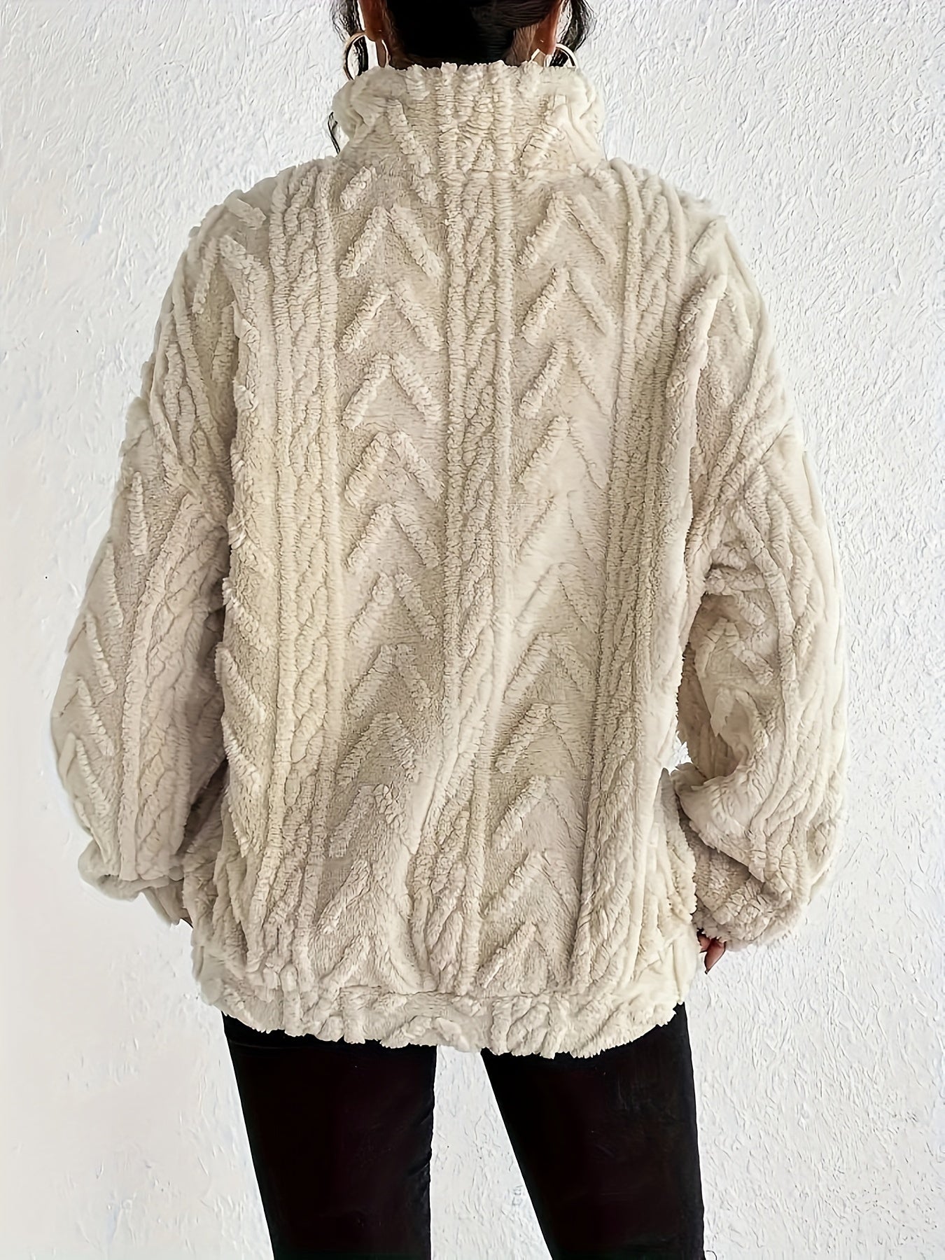 Arianna - Fleece Trui met Kraag en Ritssluiting.