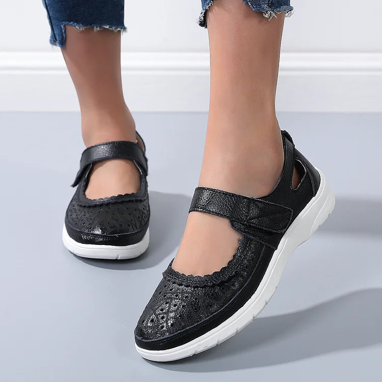 Sofiya - Witte Lederen Orthopedische Comfort Loafers voor Dames
