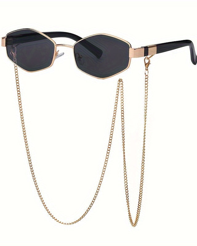 Saar - Modieuze Zonnebril met Gouden Ketting