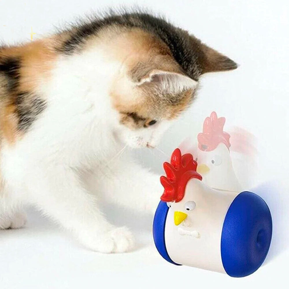 2 Stuks Bewegende Kattenspeeltjes in Haan vorm met Laser Lampje om je Kat Fit en Gezond te houden