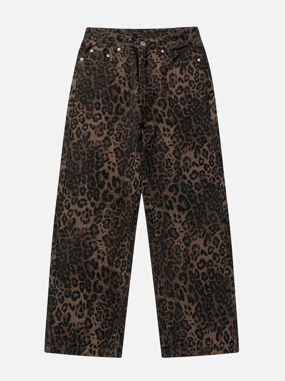 Mia – Leuke Leopard Print Wijd-Leg Broek