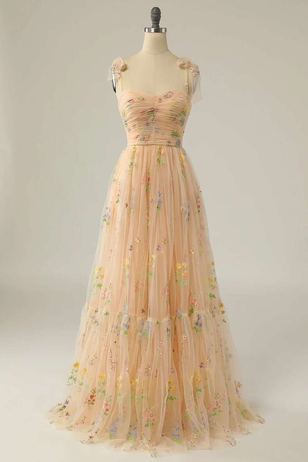 Zara - Bloemengeborduurde Tulle Jurk