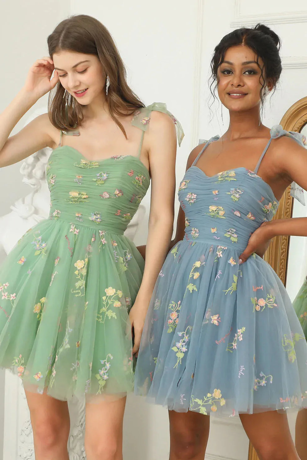 Zara - Bloemengeborduurde Tulle Jurk