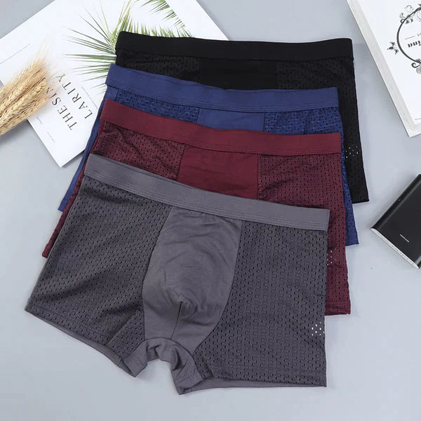 Bamboo Boxers Set van 4 voor Mannen met Ademend Mesh voor Comfort in alle Bezigheden
