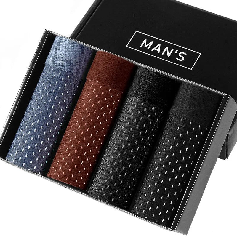 Bamboo Boxers Set van 4 voor Mannen met Ademend Mesh voor Comfort in alle Bezigheden