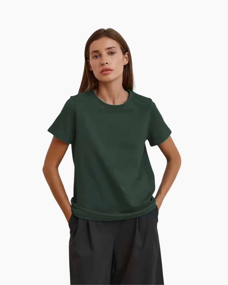 Sarah - Casual T-Shirt met Geknoopte Jeans