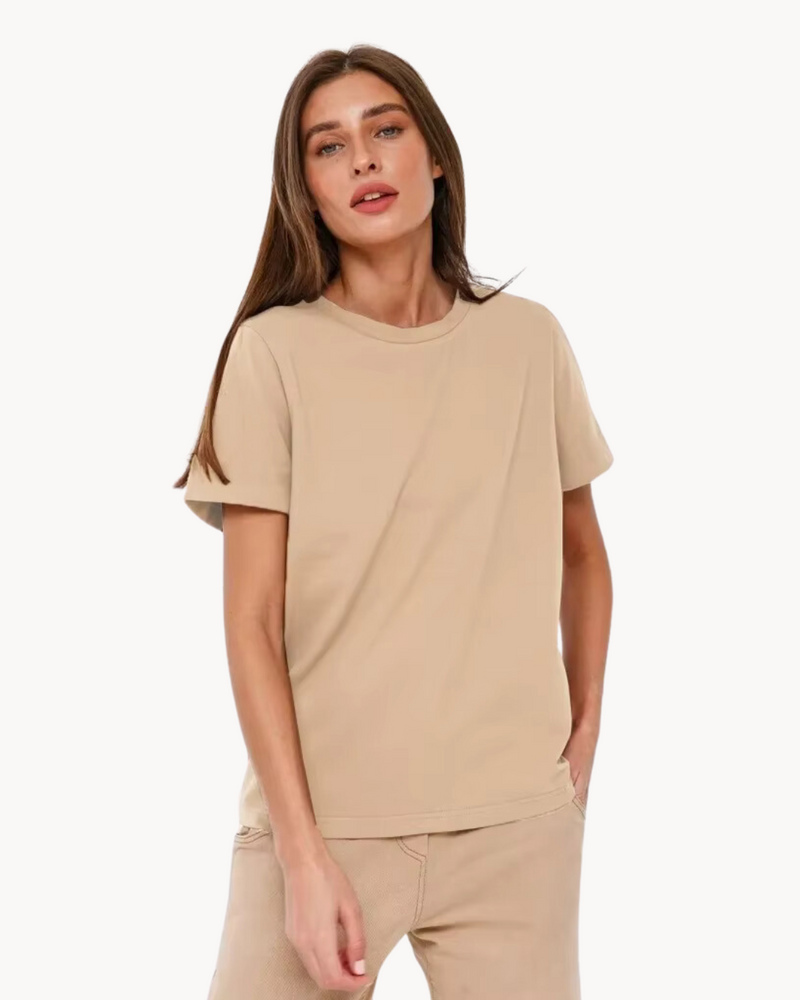Sarah - Casual T-Shirt met Geknoopte Jeans