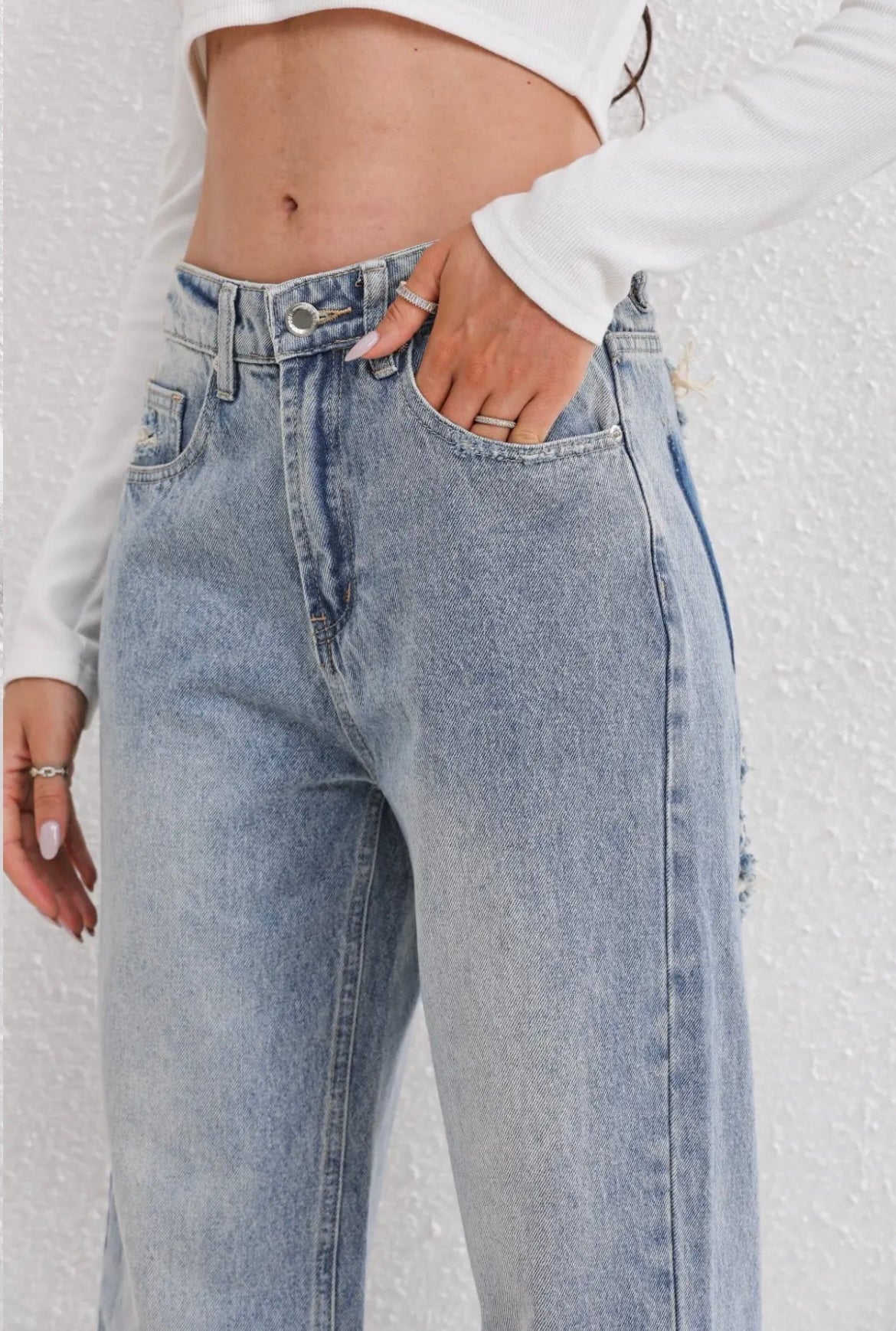 Chloe - Hooggetailleerde Wijde Jeans