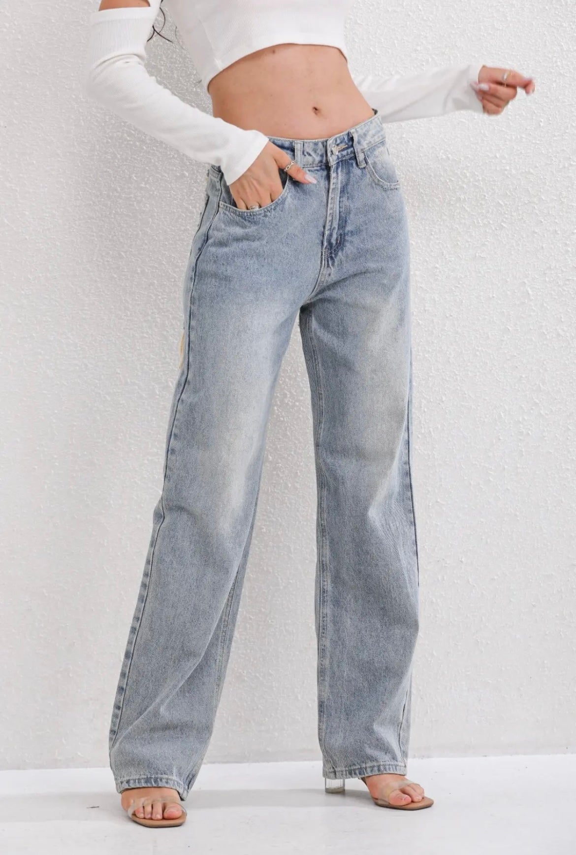 Chloe - Hooggetailleerde Wijde Jeans