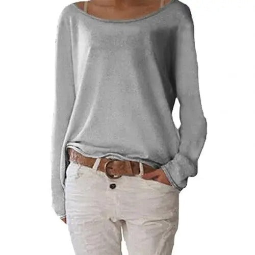 Freya - Los Casual Gebreid dames shirt met lange mouwen