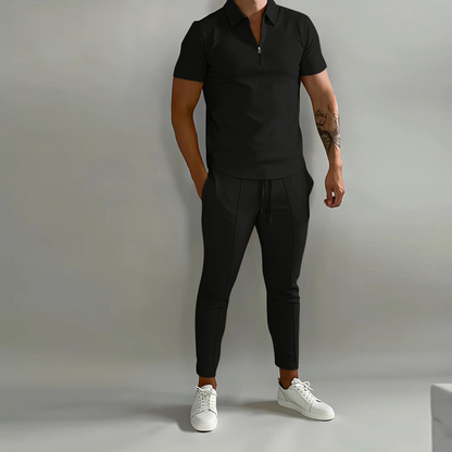 UrbanFix Mannen Trainingspak Set met Polo en Chique Sweatpants