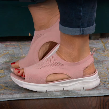 Liva | Sport Sandalen met Open Teenen en Witte Zolen