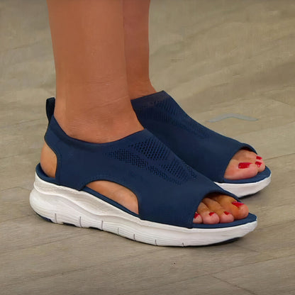 Liva | Sport Sandalen met Open Teenen en Witte Zolen