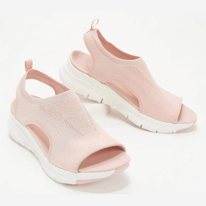 Liva | Sport Sandalen met Open Teenen en Witte Zolen