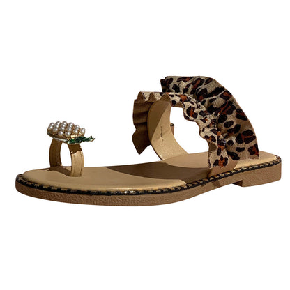 Helene - Tropische flair, Speelse sandalen versierd met ananas en details met ruches