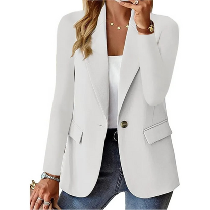 Livia - Casual Solide Lange Mouw Slanke Zak met Gesp Dames Blazer