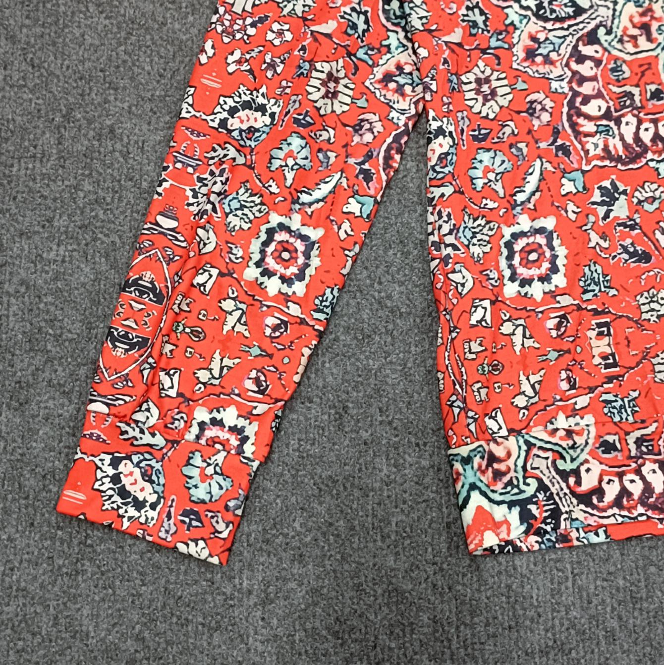 Jandy - Rood Henley Sweatshirt met Lange Mouwen en Mandala Print