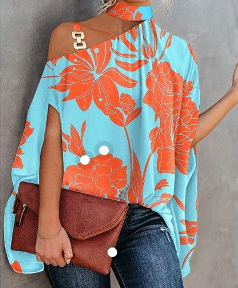 Gabi - Off Shoulder Top met Zomerse Print