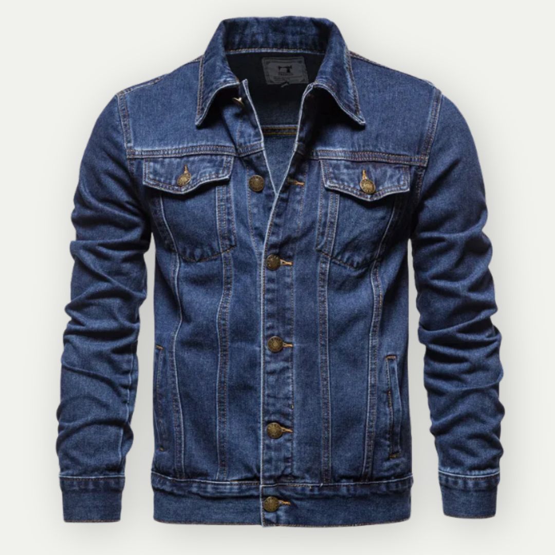 Mason - Klassiek Denim Jack met Knoopsluiting en Zakdetails