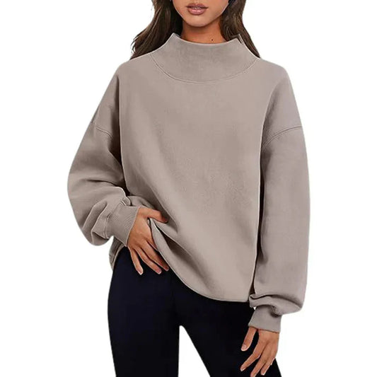 Bronia - Comfortabele Oversized Trui met Hoge Hals voor een Casual en Stijlvolle Look