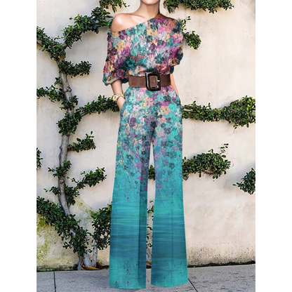 Sanne - Off-Shoulder Jumpsuit met Bloemenprint