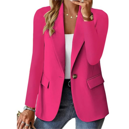 Livia - Casual Solide Lange Mouw Slanke Zak met Gesp Dames Blazer