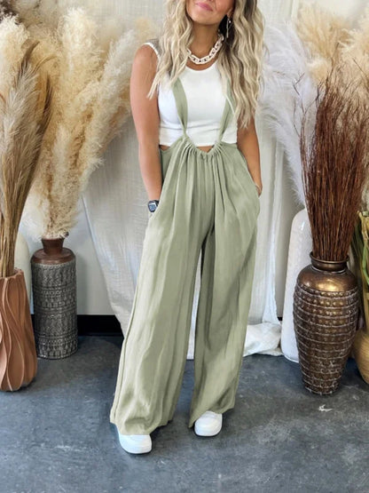 Adelaide - Zachte, loszittende Droomjumpsuit in Effen Kleur