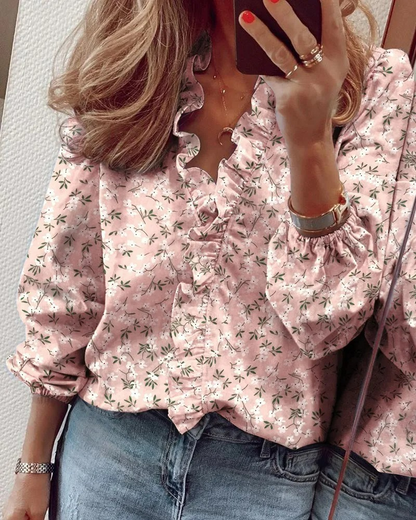Chloe - Bloemenblouse met Ruches