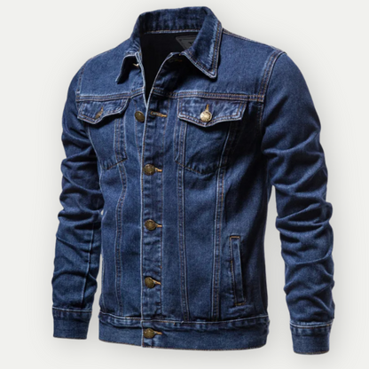 Mason - Klassiek Denim Jack met Knoopsluiting en Zakdetails