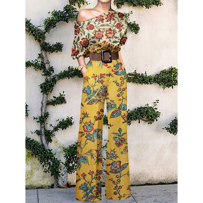 Sanne - Off-Shoulder Jumpsuit met Bloemenprint