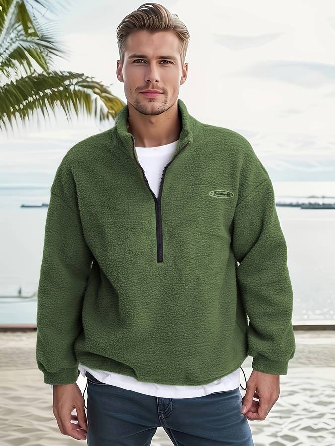 Milo - Knusse Half-Zip Pullover van Fleece voor Heren