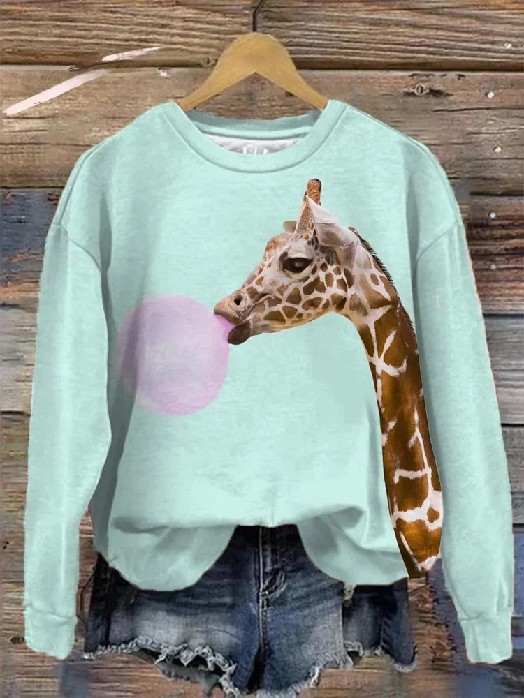 Gigi - Speels Giraffe Bubblegum Sweatshirt